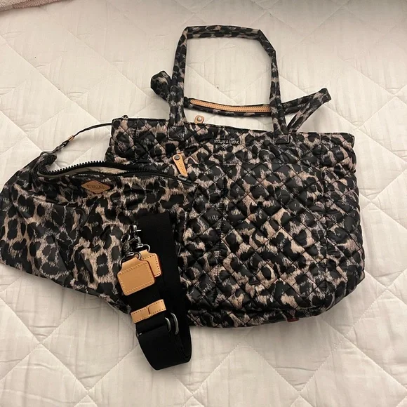 MZ Wallace Black and Tan Textured Tote - Picture 2 of 10